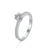 Pierścionek białe złoto z diamentami